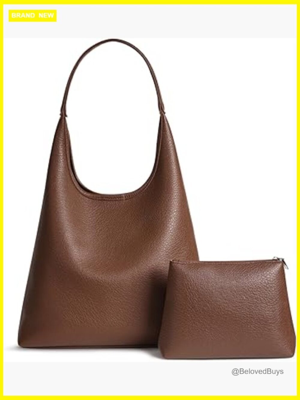 Large Slouchy Hobo Shoulder Bag, Vegan Leather Tote, Fits 13.6" Laptop